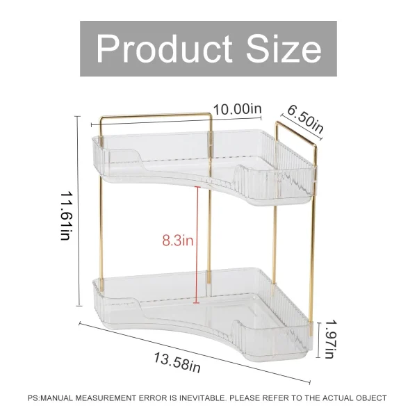 Large Corner Countertop Makeup Organizer
