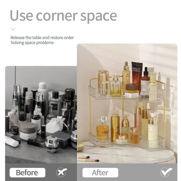 Large Corner Countertop Makeup Organizer