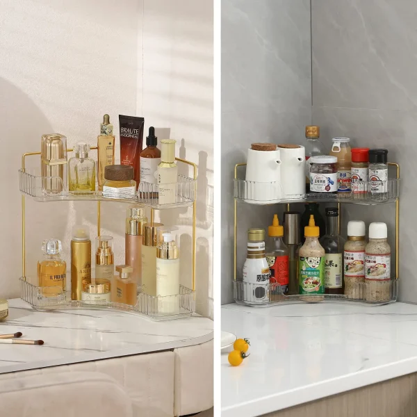 Large Corner Countertop Makeup Organizer