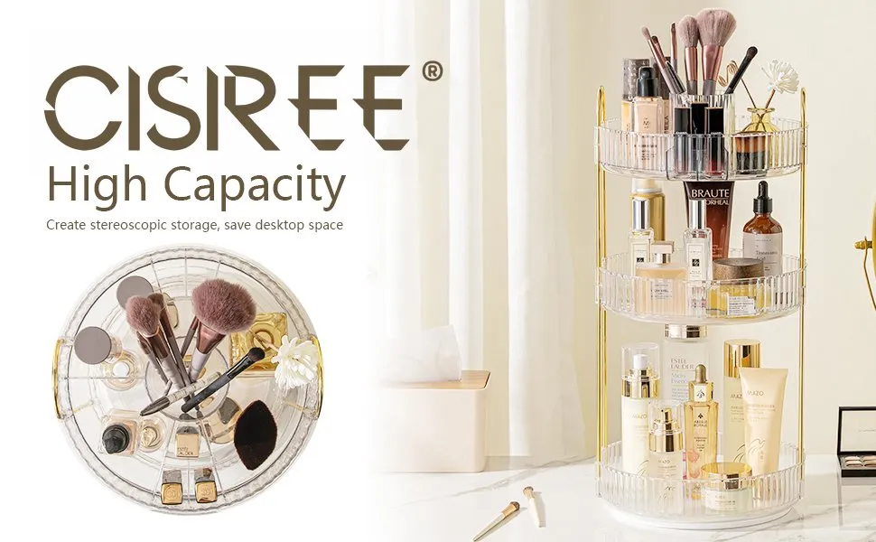 Rotating Makeup Counter Organizer