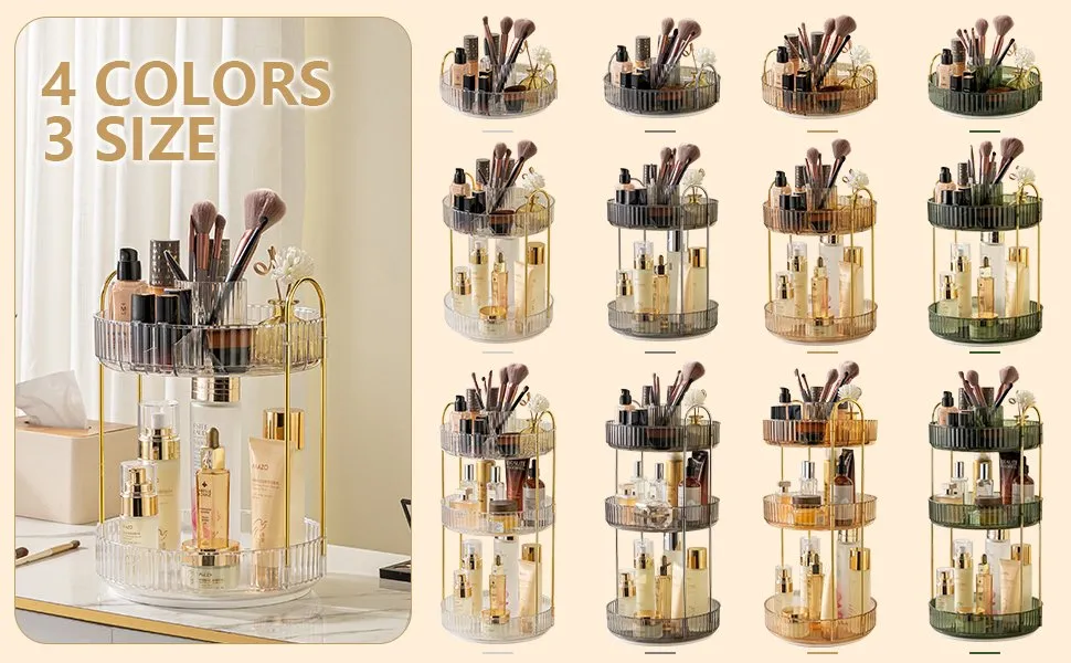 colors and size - Rotating Makeup Counter Organizer