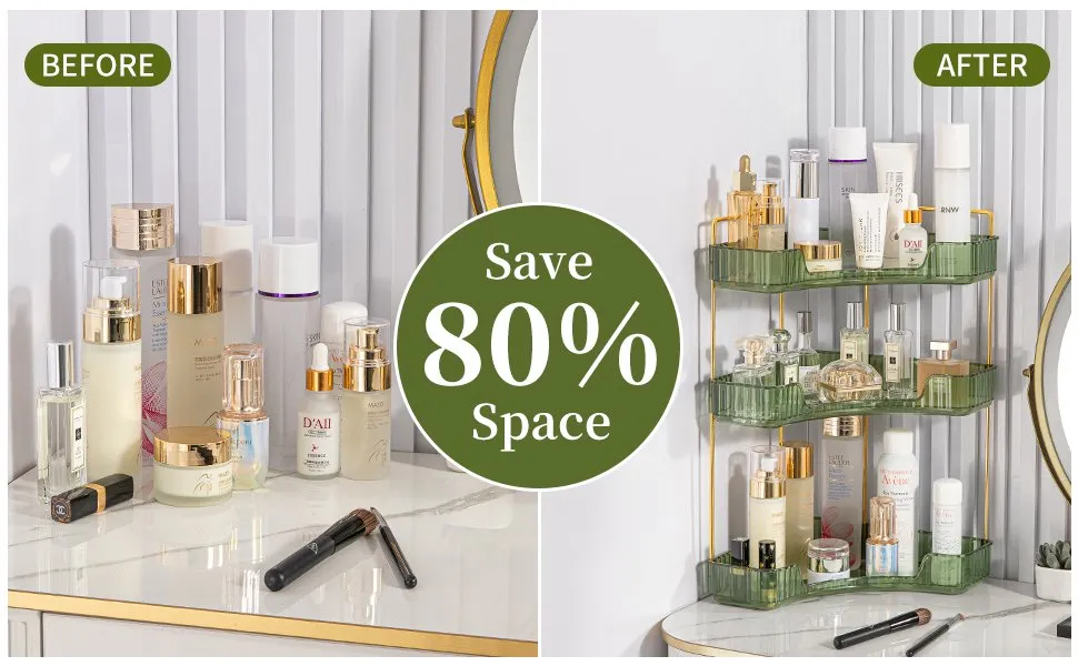 save space -Large Corner Countertop Makeup Organizer-counter organizer