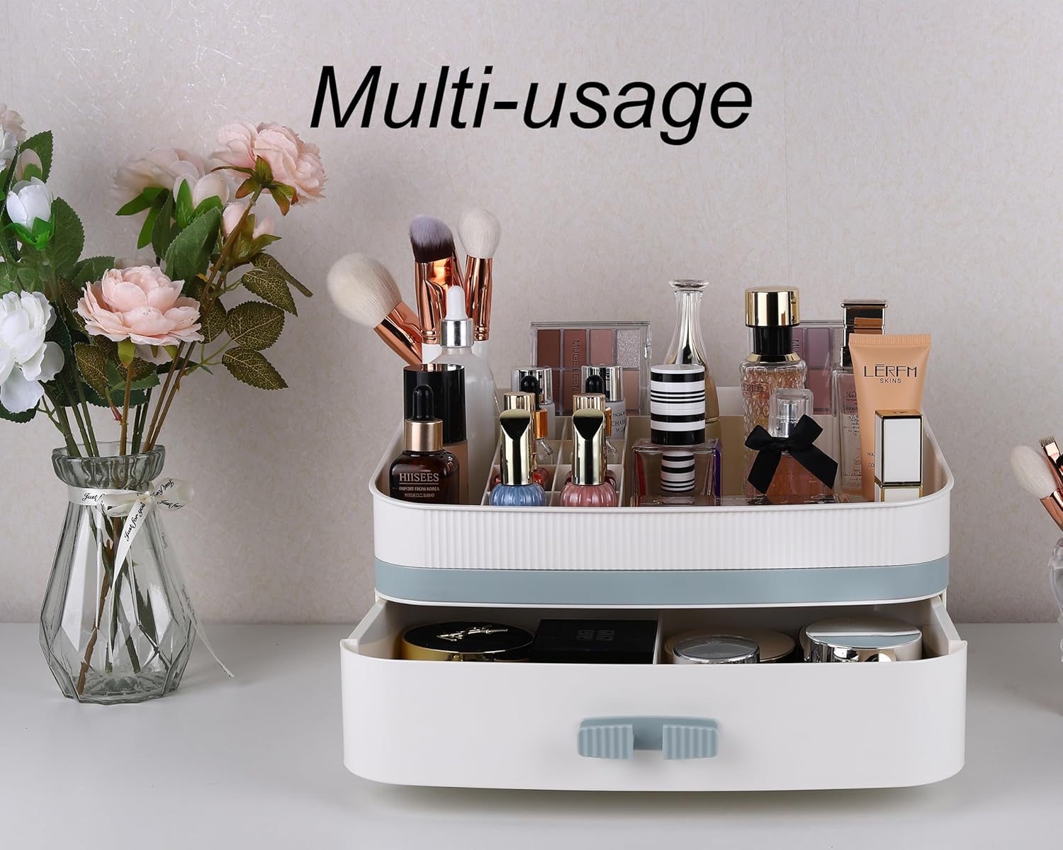 product show-makeup counter organizer with drawer