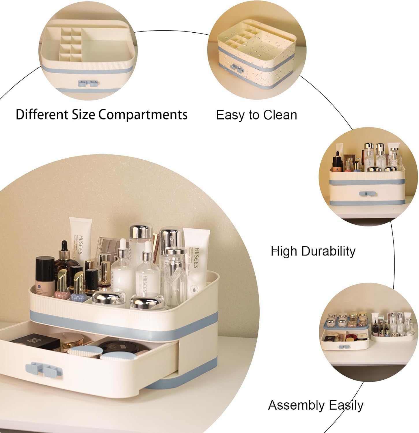 product details-makeup counter organizer with drawer