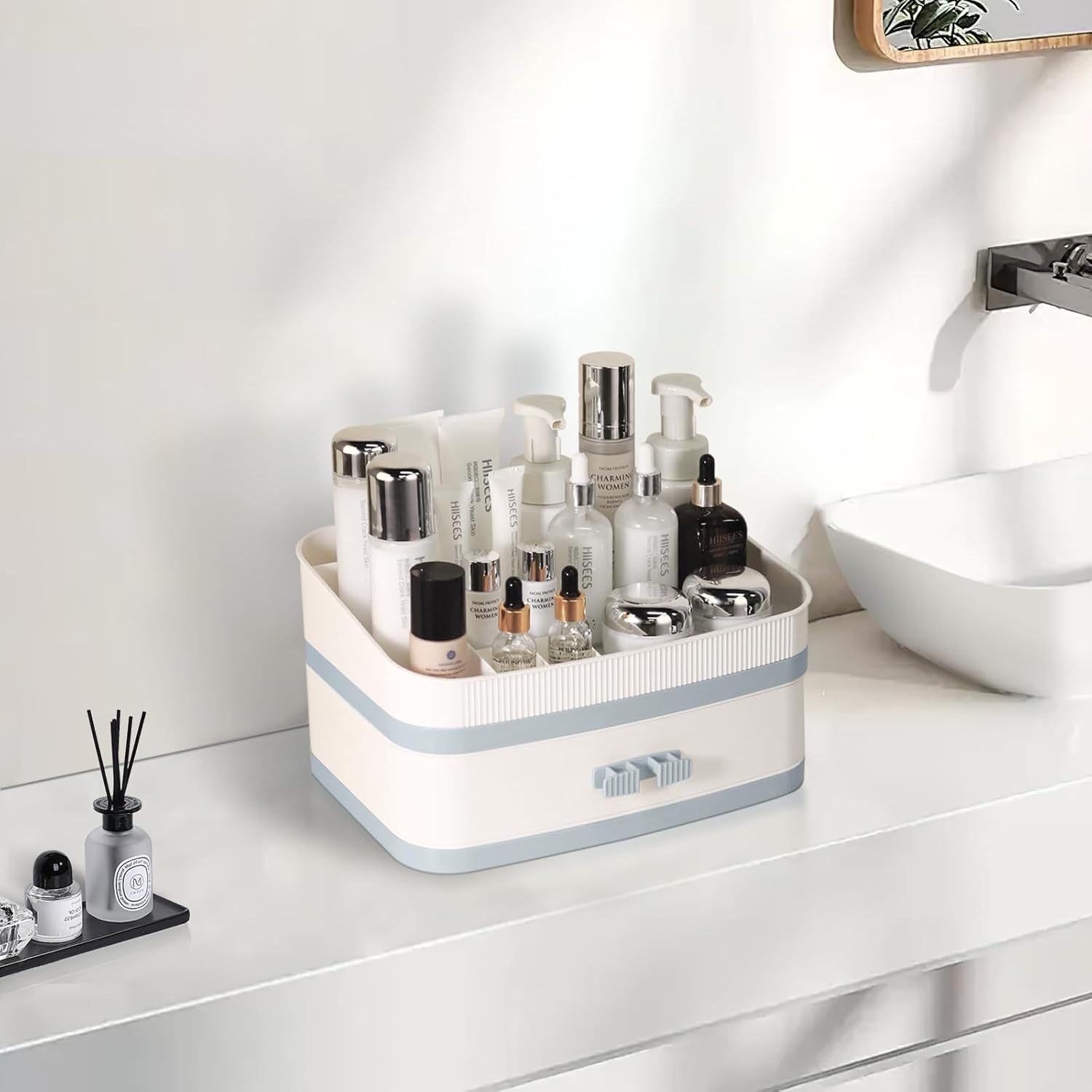 product show-makeup counter organizer with drawer