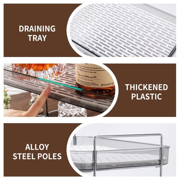 Large Capacity Counter Storage Organizer with Drain Board