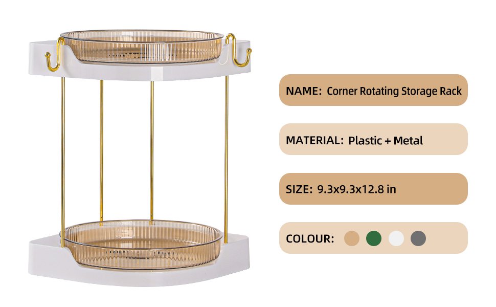 Large Capacity Rotating Makeup Counter Organizer