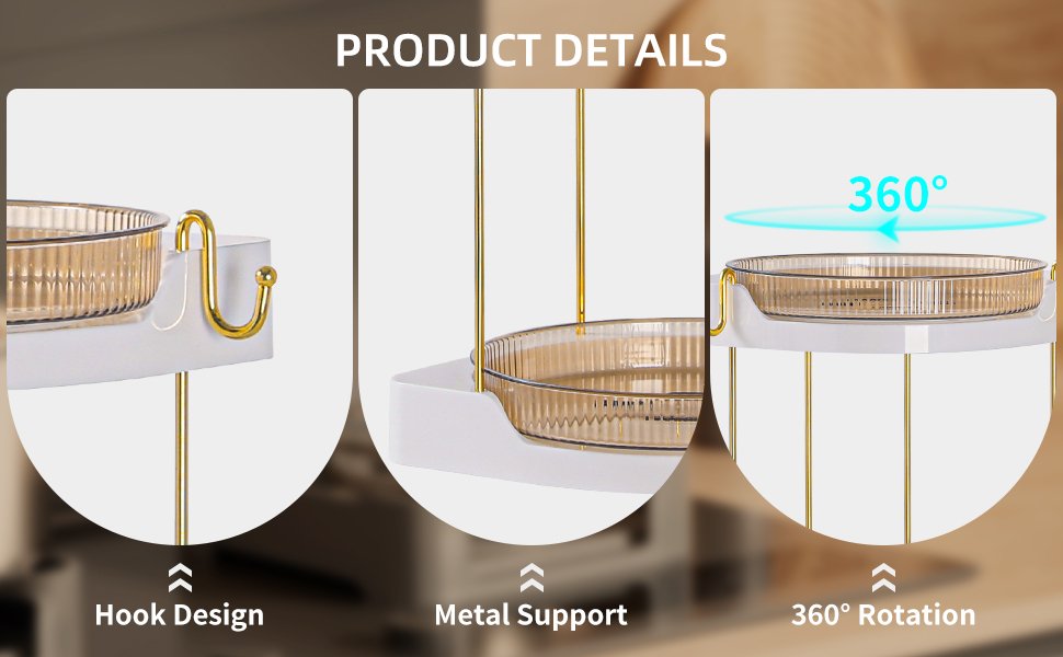 product details-Large Capacity Rotating Makeup Counter Organizer
