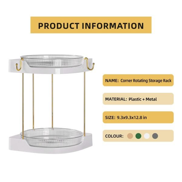 Large Capacity Rotating Makeup Counter Organizer