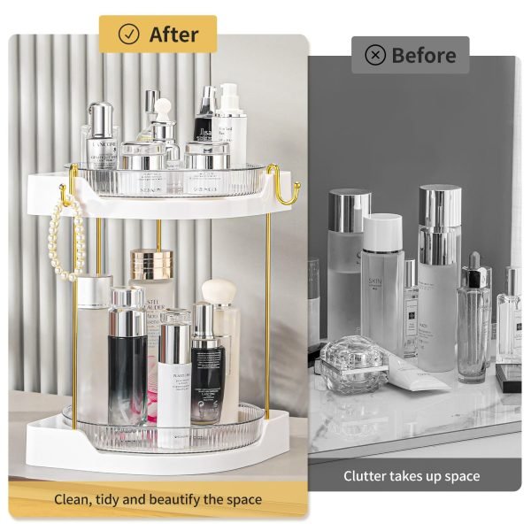 Large Capacity Rotating Makeup Counter Organizer