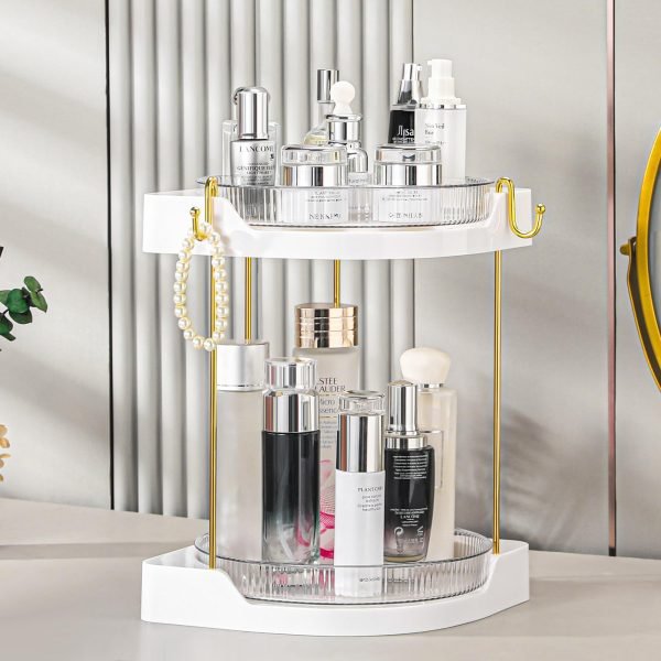 Large Capacity Rotating Makeup Counter Organizer