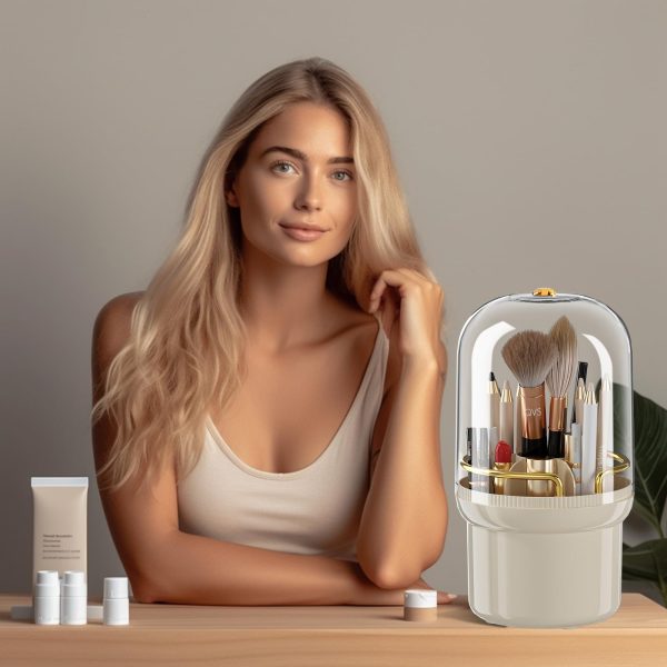 Makeup Brush Holder with Lid