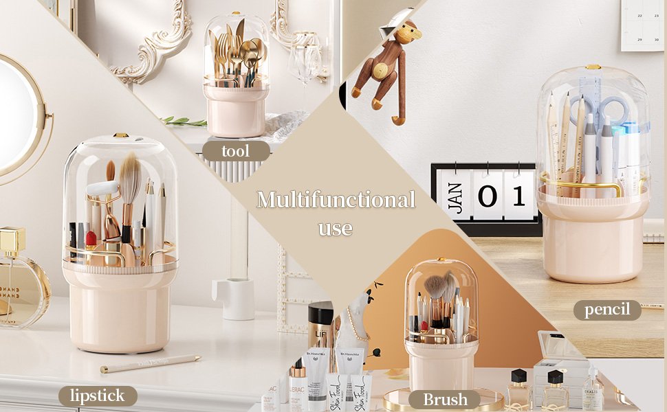 Multifunction show-Makeup Brush Holder with Lid