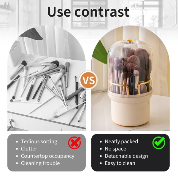 Makeup Brush Holder with Lid
