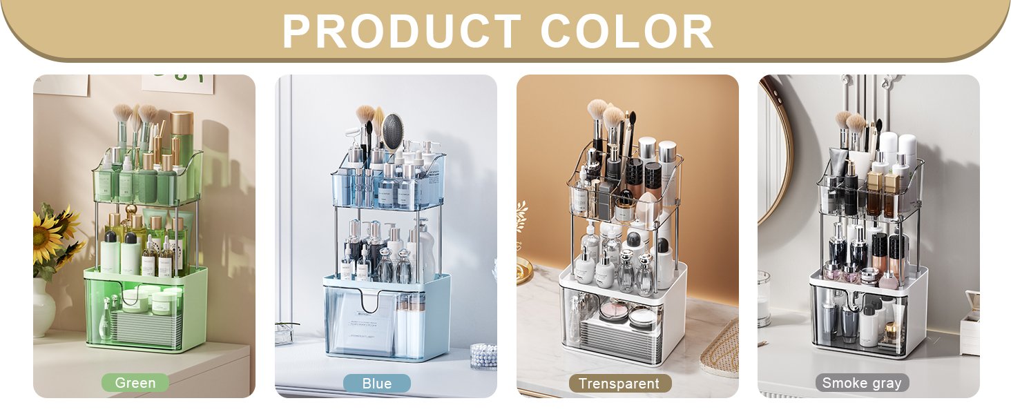 Multi-Purpose Makeup Storage Rack for Vanity