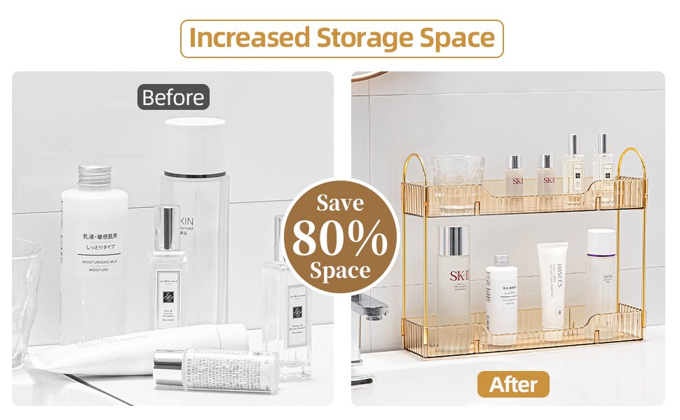 save 80% space-Narrow Makeup Counter Organizer