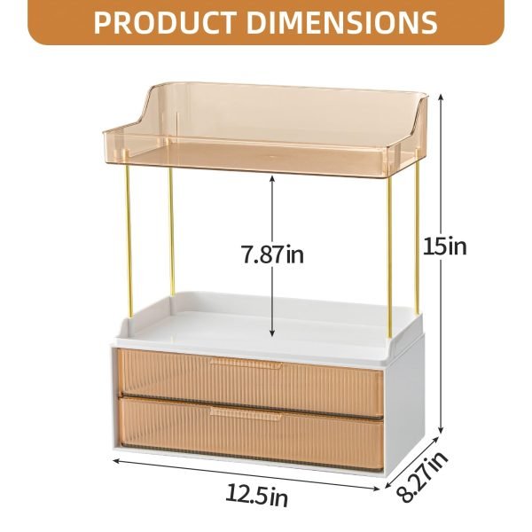 countertop storage organizer with two drawers