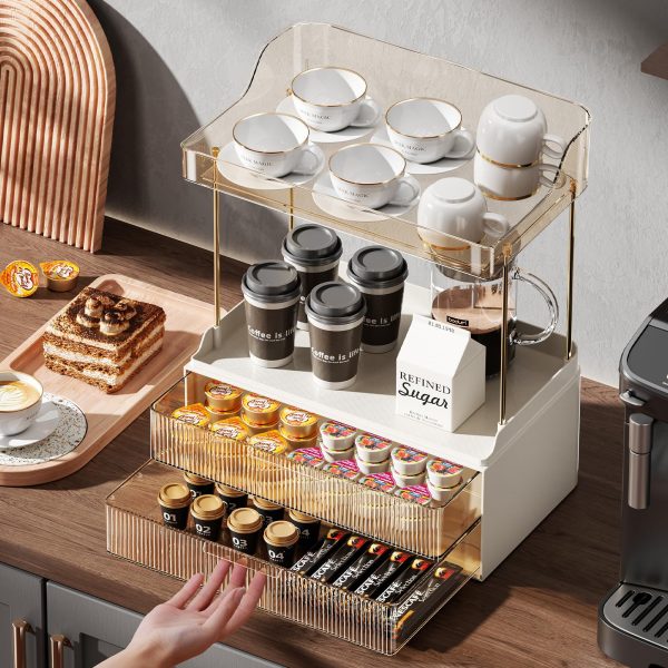countertop storage organizer with two drawers