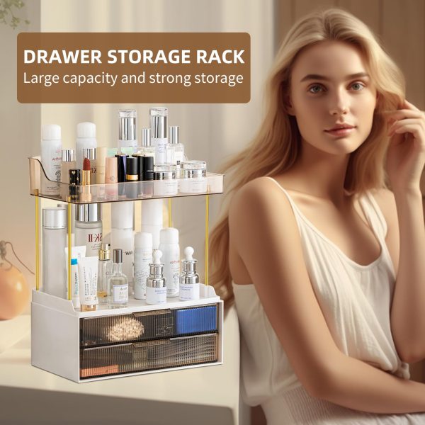 countertop storage organizer with two drawers