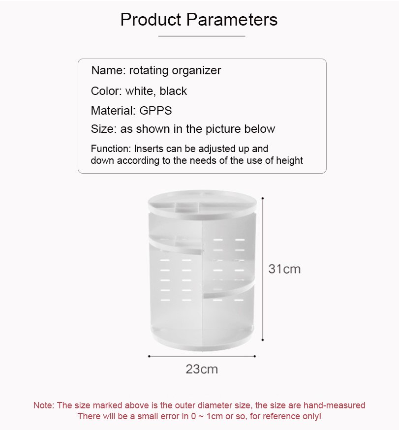 Rotating cosmetic Organizer Shelf