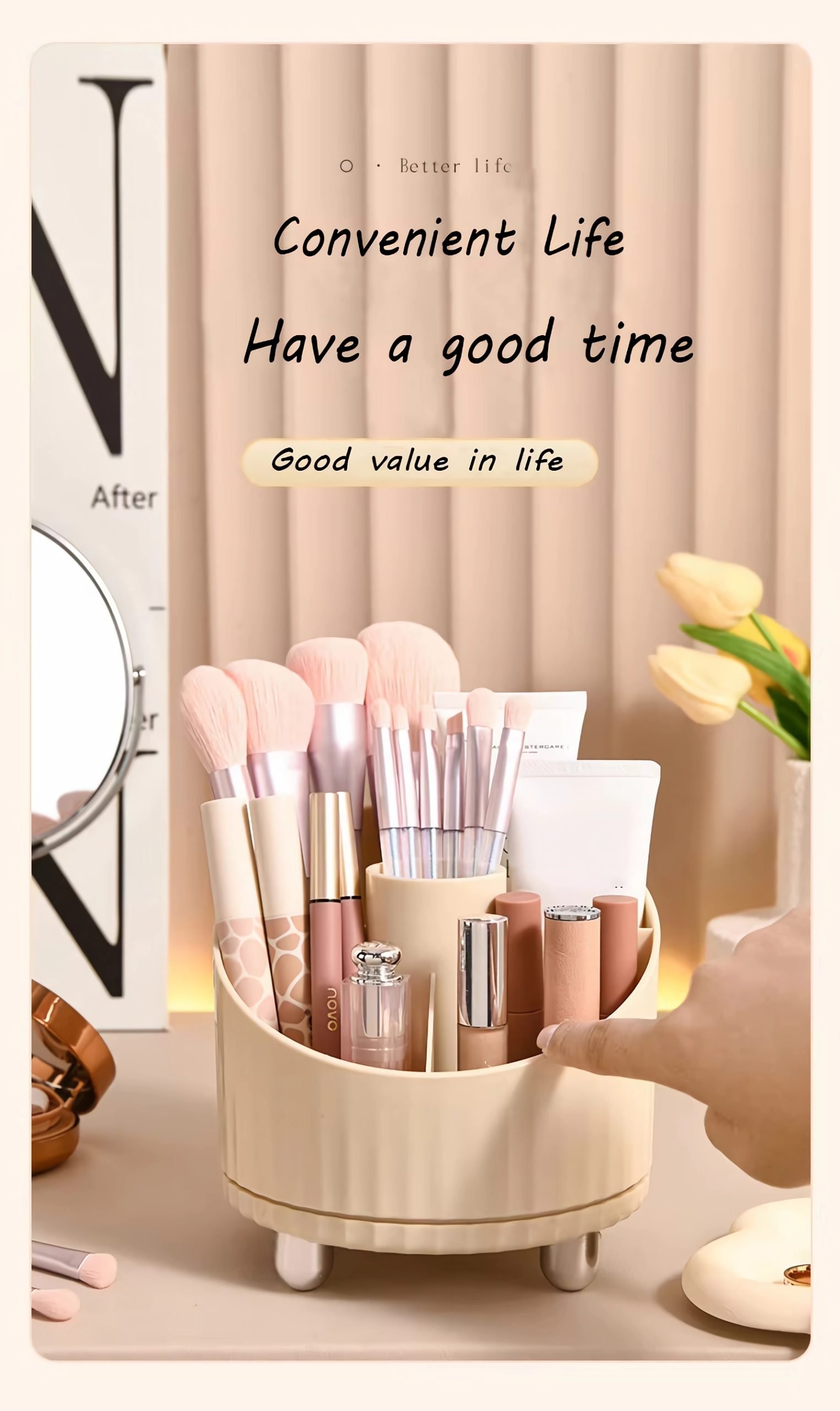 360 Degree Rotating Lipstick Makeup Brush Organiser 