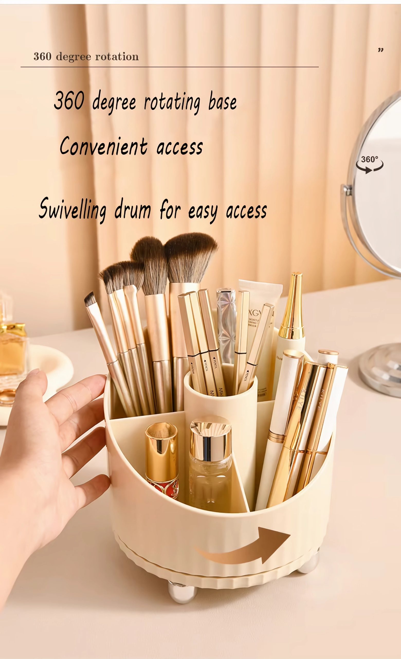 360 Degree Rotating Lipstick Makeup Brush Organiser 
