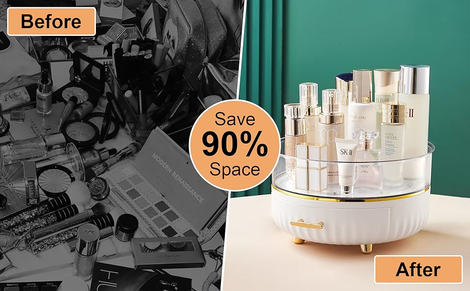 360 Rotating Makeup Organizer for Vanity
