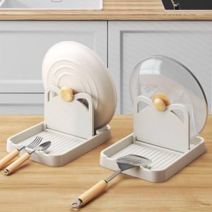 Kitchen household pot lid rack countertop