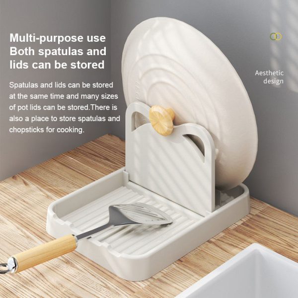 Kitchen household pot lid rack countertop