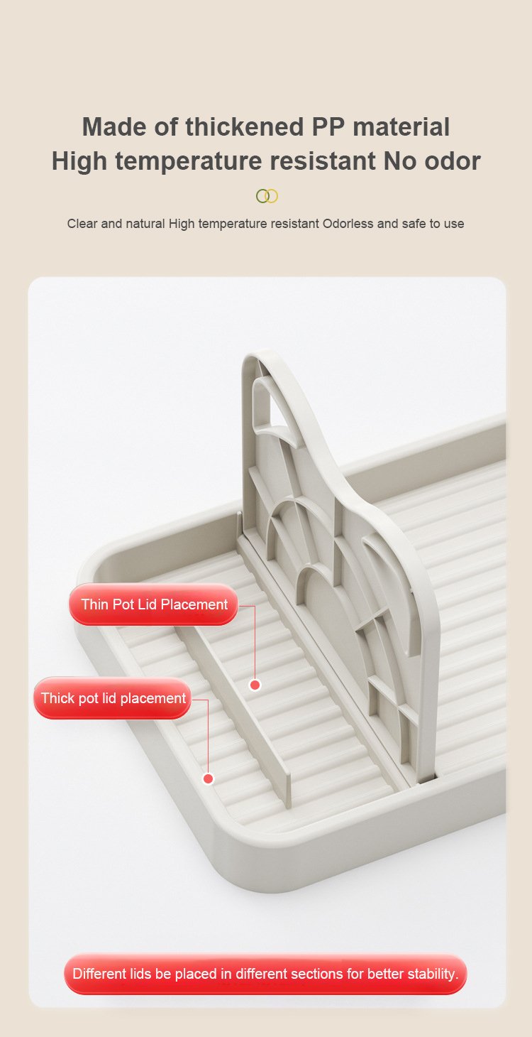 Kitchen household pot lid rack countertop