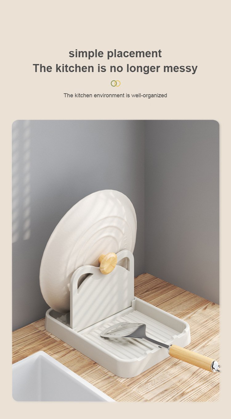 Kitchen household pot lid rack countertop