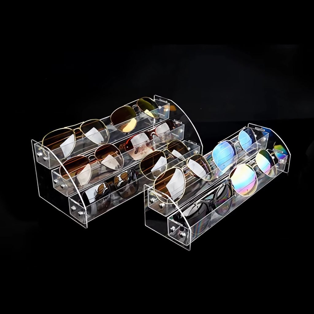 Transparent sunglasses display rack 