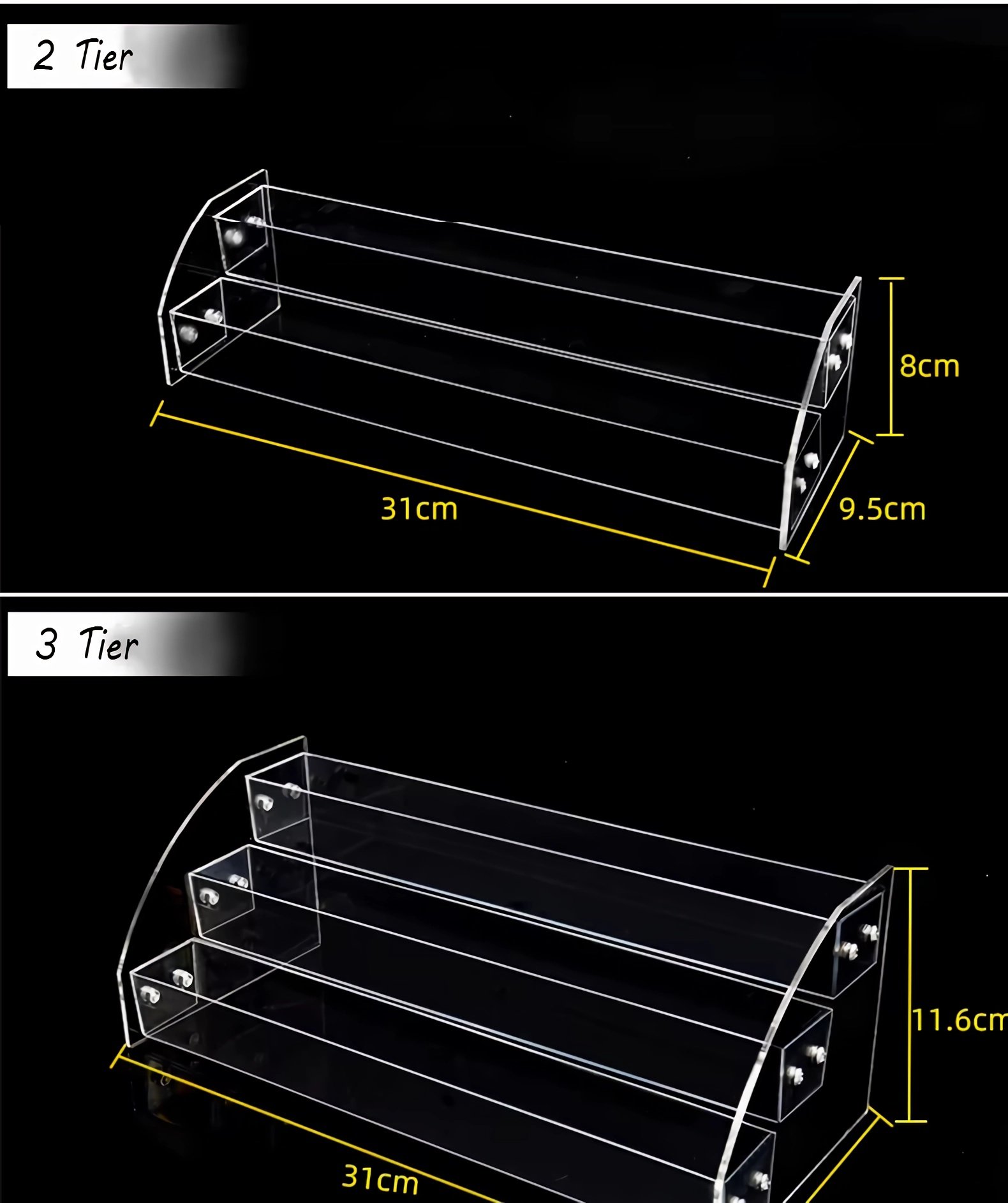 Transparent sunglasses display rack 