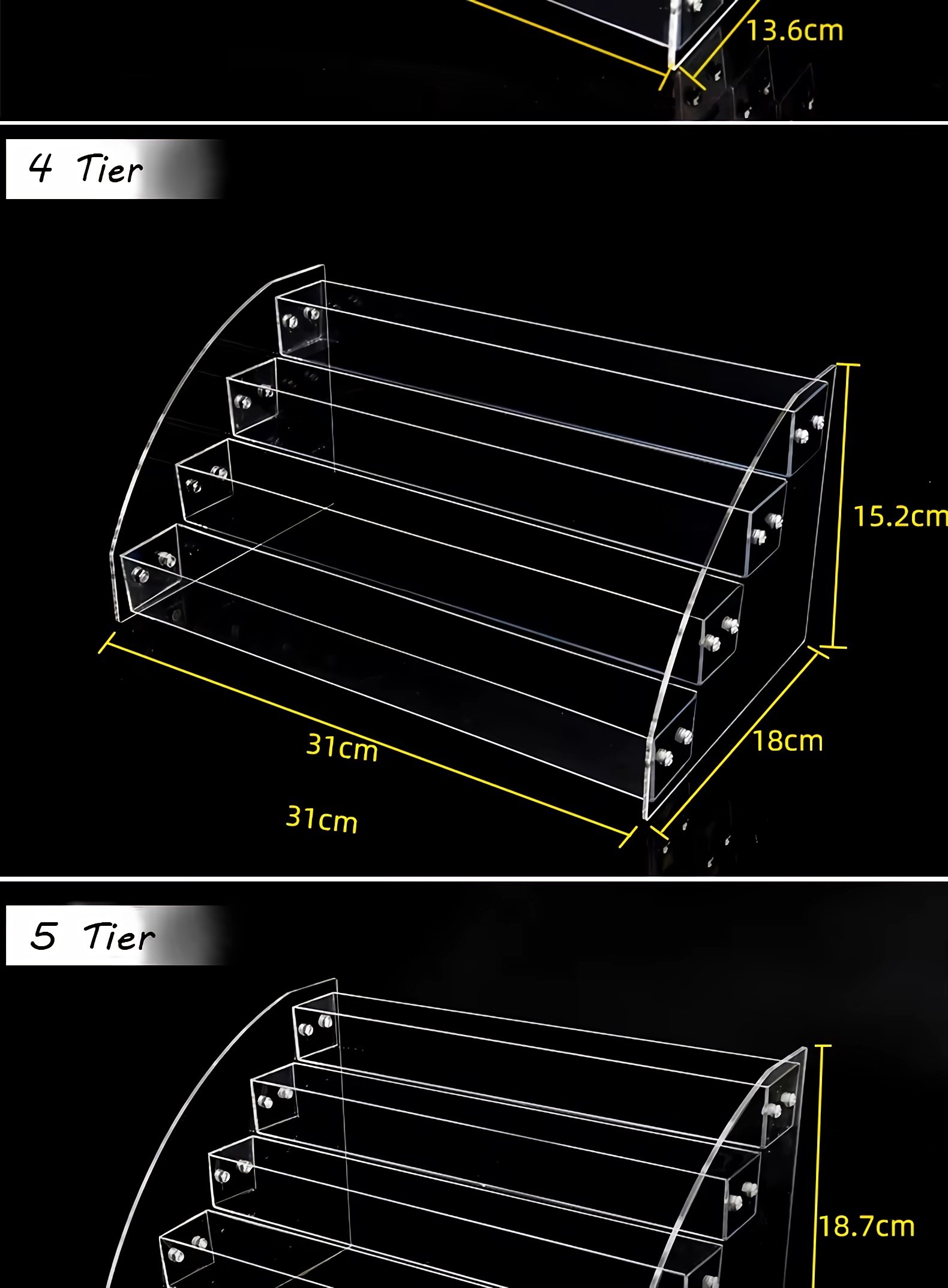 Transparent sunglasses display rack 