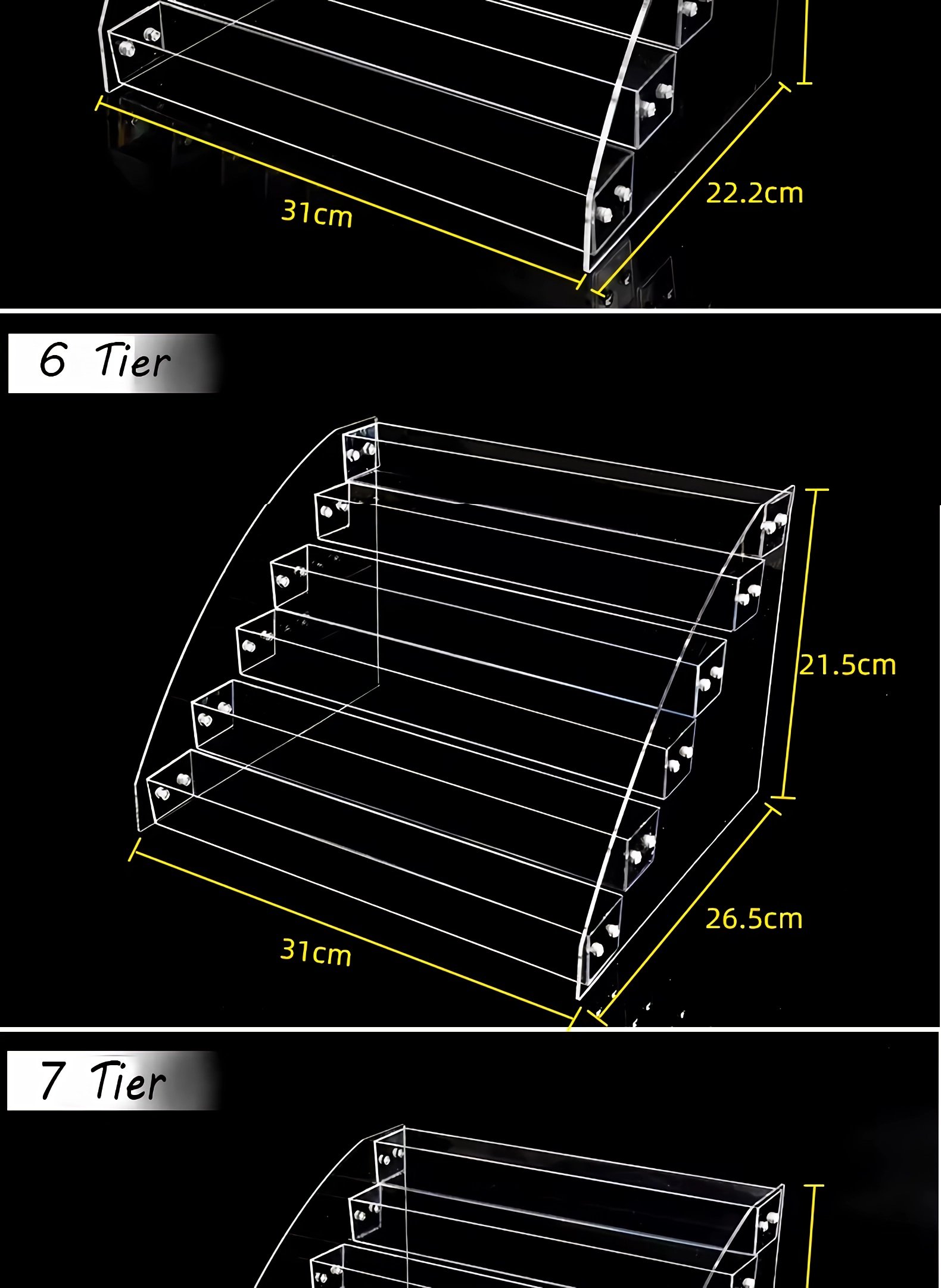 Transparent sunglasses display rack 