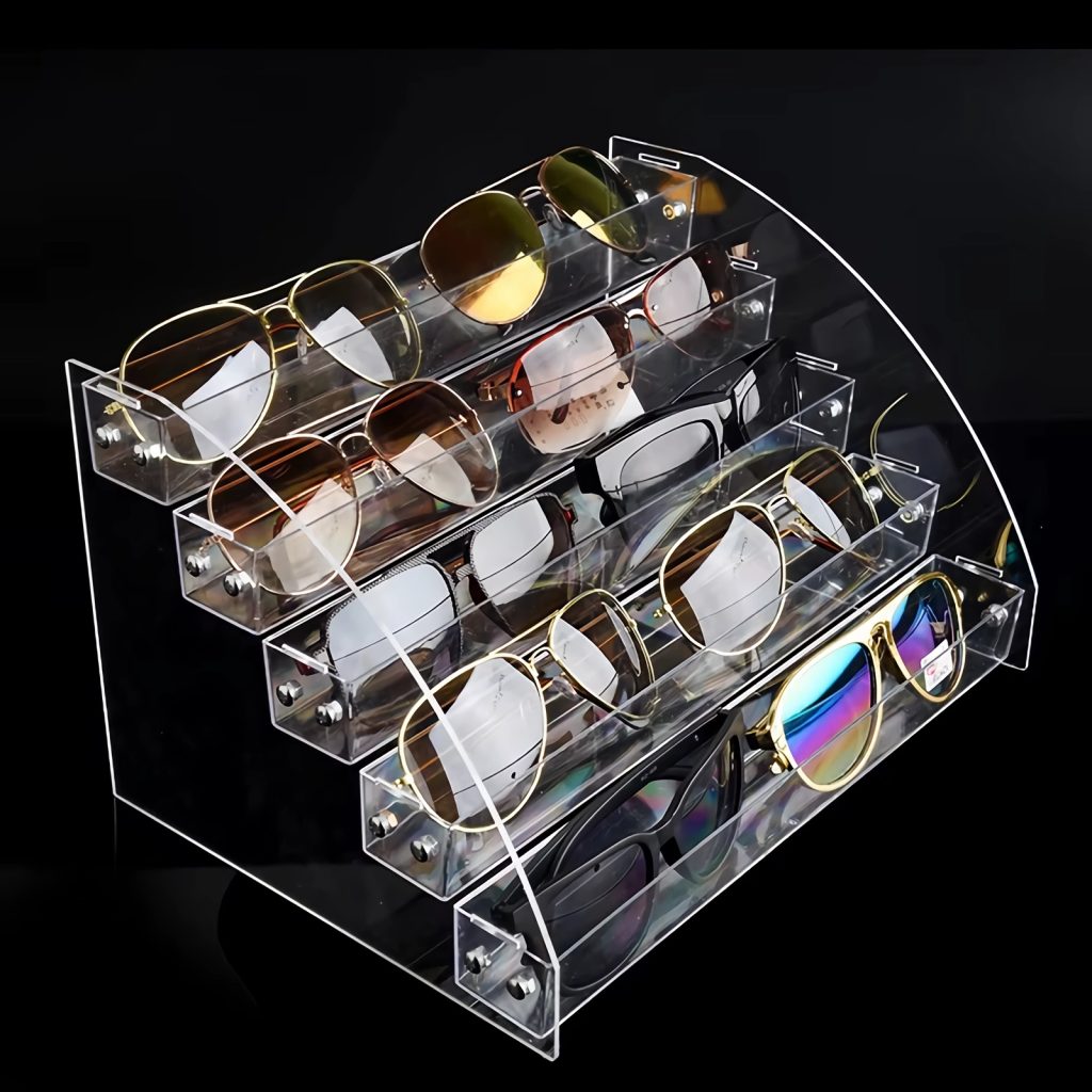 Transparent sunglasses display rack 